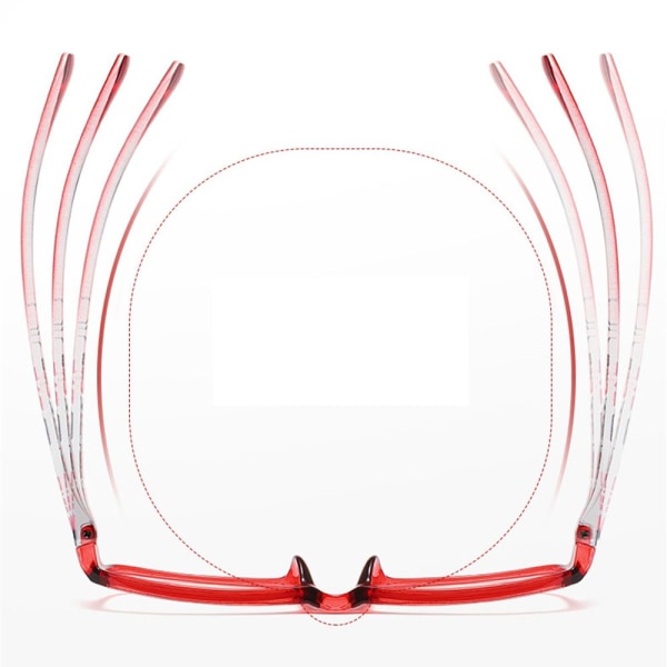 Mordely Läsglasögon Presbyopic glasögon RÖD STYRKA +2,00 red Strength +2.00-Strength +2.00