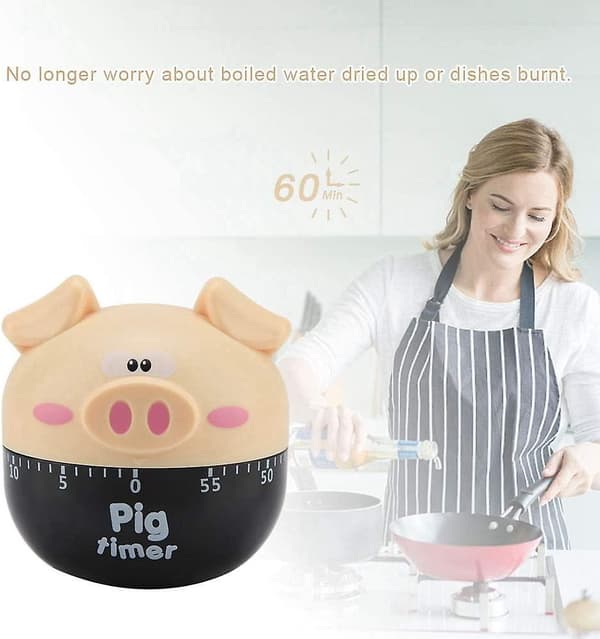 Mordely Cute Cartoon Pig Kitchen Timer,mechanical Timers Counters,for Cooking Timing Tool Alarm Clock,portable Alarm Clock Kitchen Cooking Tool