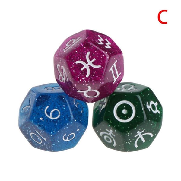 Mordely 6st Constellation Divination Dice 12-sidig Astrologi brädspel