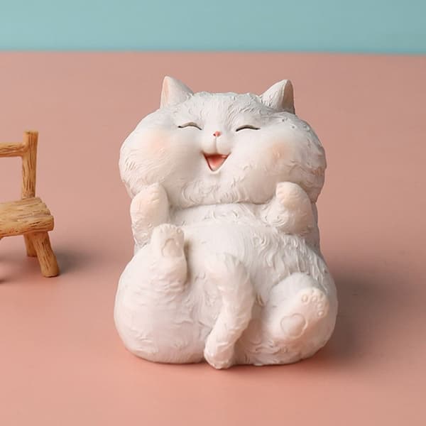Mordely Resin Cat Statue Bobblehead Ornament 1