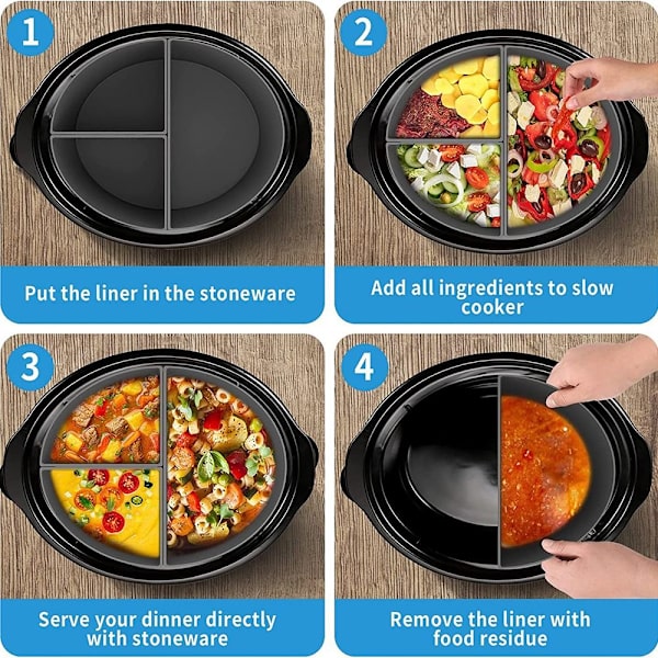 Mordely Slow Cooker Liners Slow Cooker Divider Liner GRÅ grey
