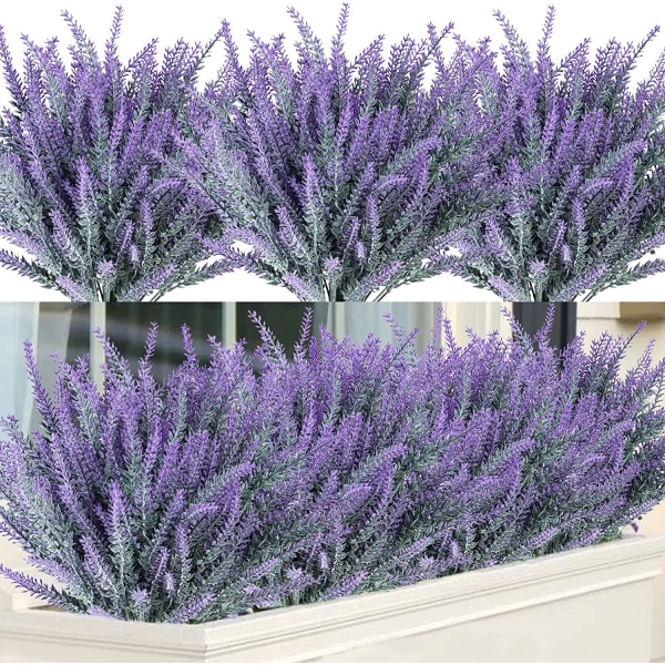 Mordely 12 knippen falska blommor konstgjord lavendel faux