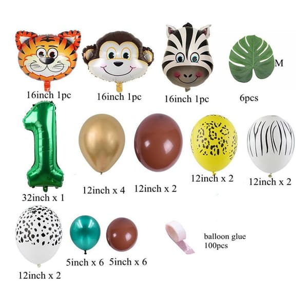 Mordely Djurnummerballonger Digitalballongset SET 7 Number 7
