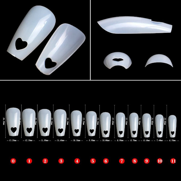 Mordely 504st False Nails Long Ballerina IVORY ivory