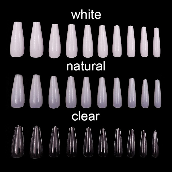 Mordely 100st/kartong falska spiktips Kista falska naglar Clear-100PCS-Box