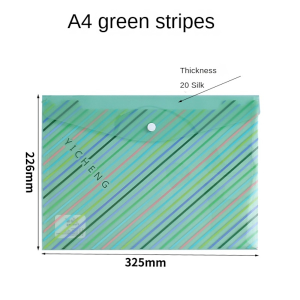 3st A4 filväska Tecknad a4 mapp GUL RAND RAND Yellow Stripe-Stripe