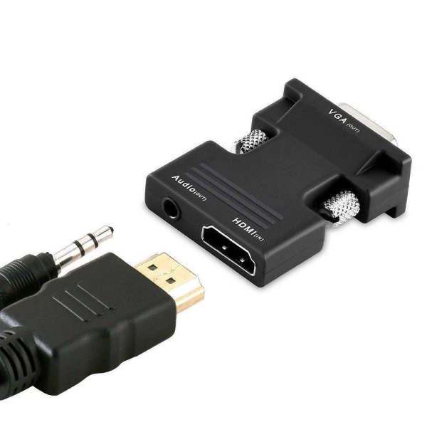 Mordely HDMI till VGA-kabel Audio Adapter HDMI-kompatibel omvandlare