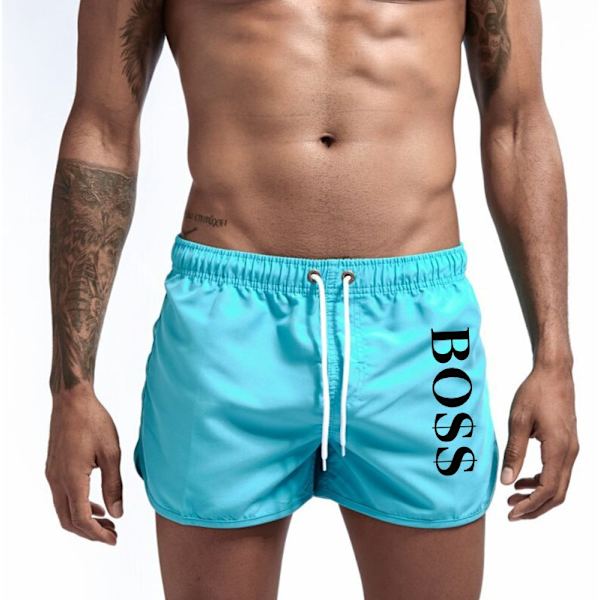 Mordely Boss Casual Fashion Strandshorts för män Badshorts xxxl sky blue