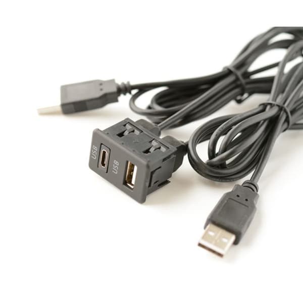 Mordely Dubbel USB gränssnittspanel Laddningsförlängningskabelkabeladapter 150cm