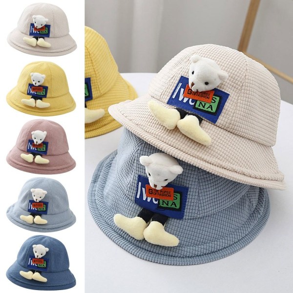 Mordely Baby Basin Hat Höst och Vinter Förtjockad Fisherman Hat Yellow