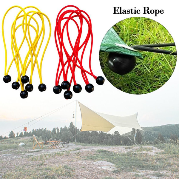 Mordely 5 st Elastisk repboll Bungee-snöre GUL Yellow