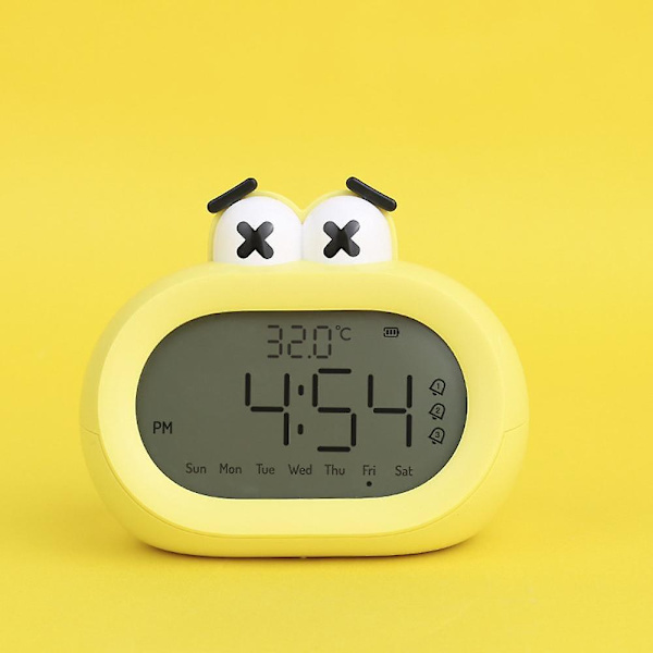 Cute Cartoon Children's Alarm Clock, Bedroom Alarm Clock, Desktop Clock, Dual Purpose Intelligent Electronic Alarm Clock - Yellow