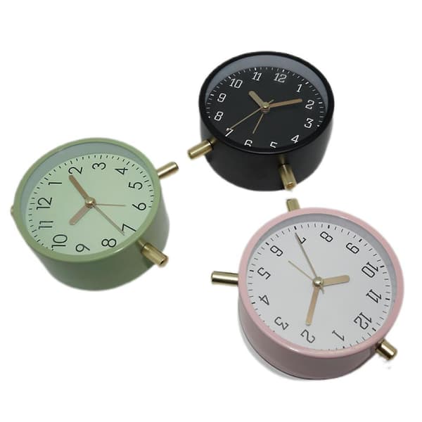 4.5-inch Alarm Clock, Electronic Clock With Night Light, Silent Student Quartz Clock Pink