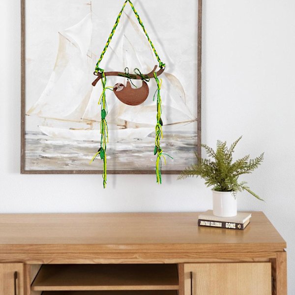 2023 3 Set Diy Sloth Pendant Compact Childlike Decorative Interesting Creative Leaf Branch Animal Pendant Home Decor