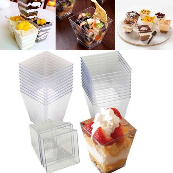Mordely 60ml 10/30/50st Dessertkopp Engångsmuggar Mousse 30Pcs