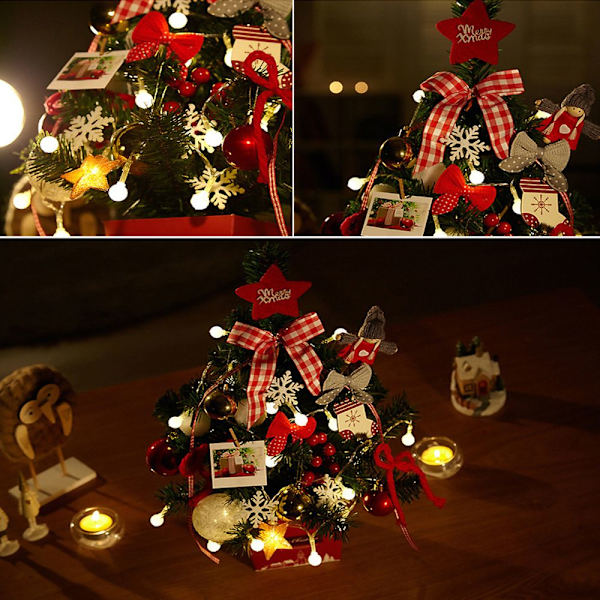 Mordely 4cm LED Julgran Set Mini Bord Xmas Tree