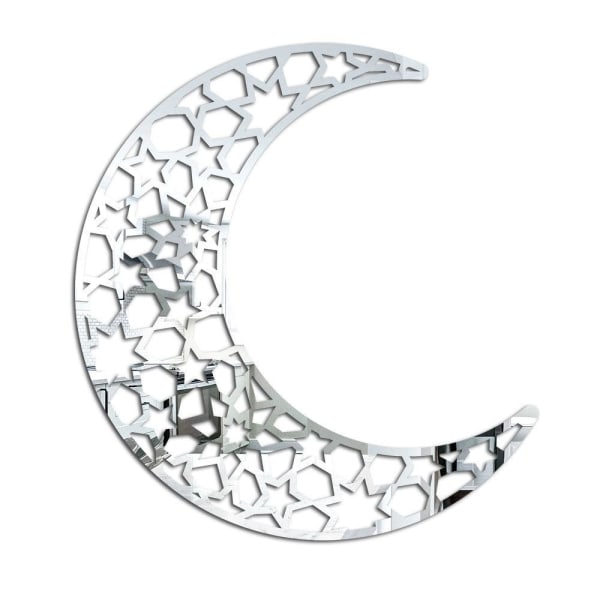 Mordely Väggklistermärke Spegelklistermärken Eid Mubarak Ramadan Decors SILVER silver 1