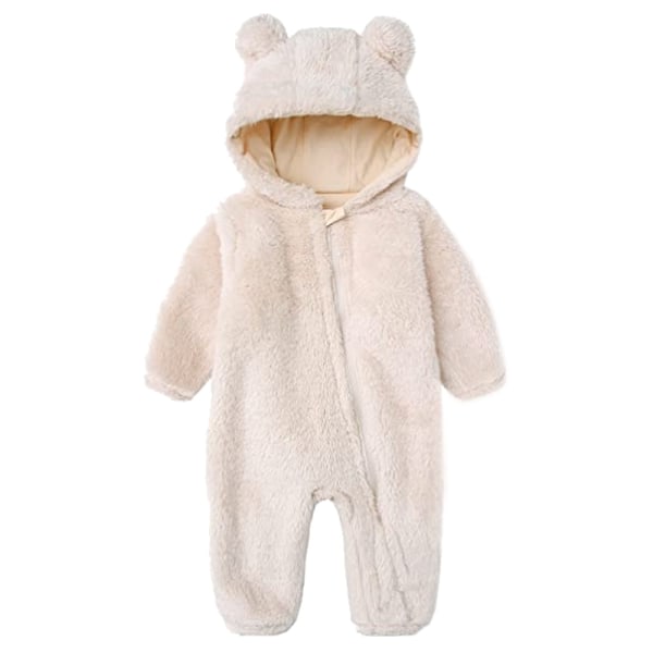 Mordely Newborn Baby Jumpsuit Hooded Fleece Rompers Långärmad Onesies