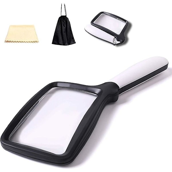 Mordely Foldable Reading Magnifier With 5 Led Light 3x Dimmable Magnification Ideal For Reading Small Prints, Books, Low Vision, Easy Reading At Night