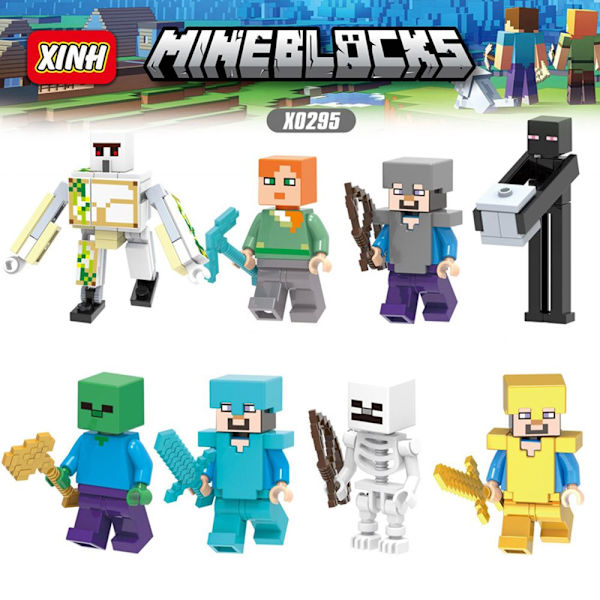 Mordely Minecraf minifigurer byggstenar Minecraf actionfigur