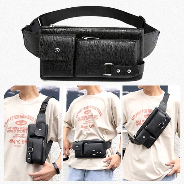 Mordely äder midjeväska Fanny Pack BROWN Brown L