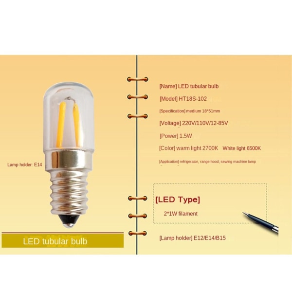 Kyllampa Kylskåp fryslampa E12 48V E12 48V E12  48V