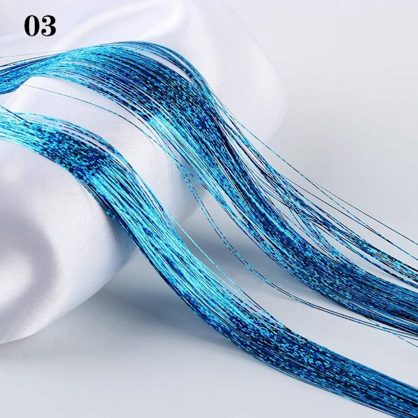Mordely 100 strängar Hårförlängning Hår Tinsel Bling Silk 03