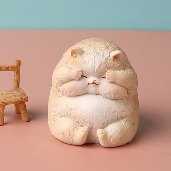 Mordely Resin Cat Statue Bobblehead Ornament 3