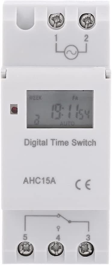 2023 Digital Timer, Lcd Display Weekly Programmable Electronic Relay Time Switch 15a (220v)