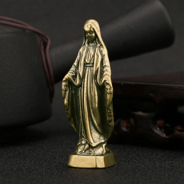 Mordely Virgin Mary Figurine Christ Theme Antique Style Holy Mother Statue Miniatures Desktop Ornament For Household