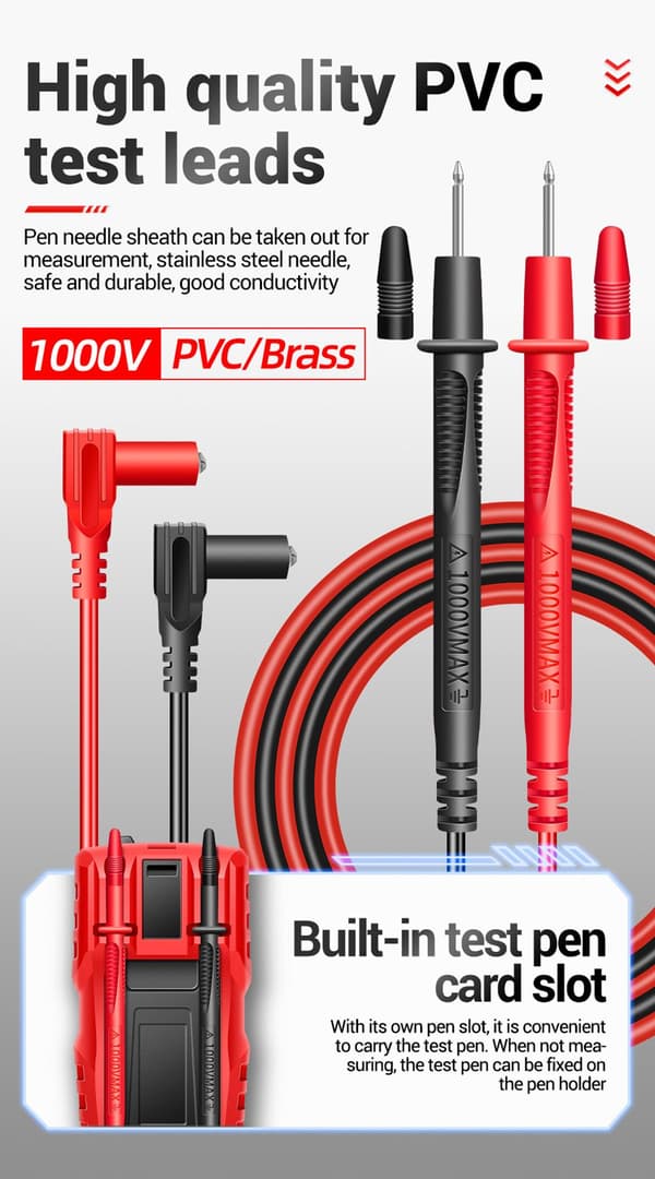 Mordely Digital Mini Smart Multimeter Strömspänningsmätare M107 RÖD