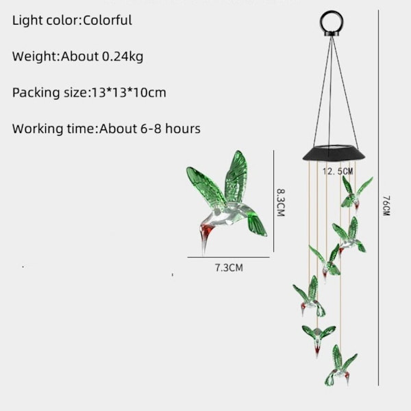 Mordely LED Wind Chime Solar Light 3