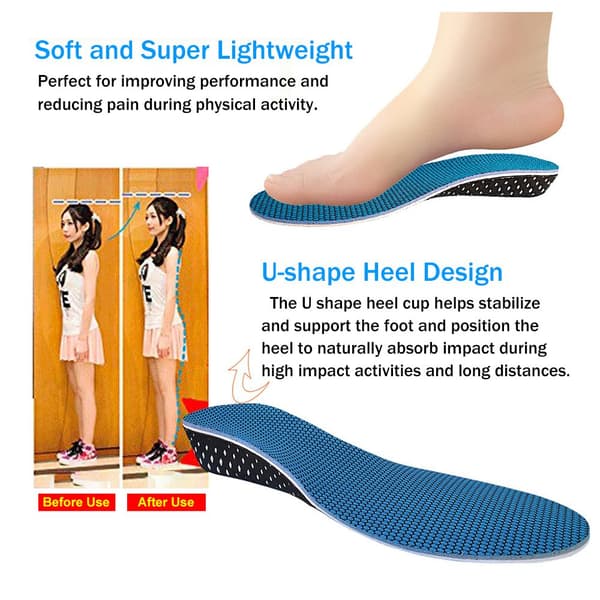 Mordely Memory Foam Invisible Height Öka innersulor BLÅ-5CM Blue-5cm