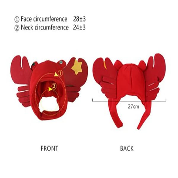 Cat Hat Pet Hat Halloween Röd Crab Hat