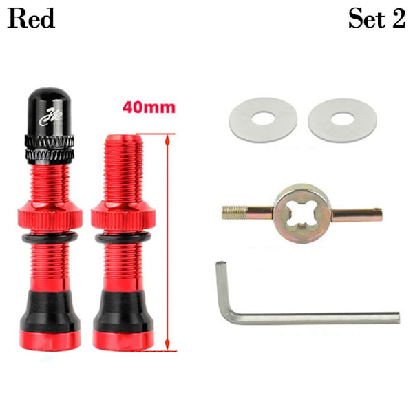 Mordely 2st för SchraderA/V-ventiler Amerikansk ventil RÖD 40MMSET 2 SET 2 Red 40mmSet 2-Set 2