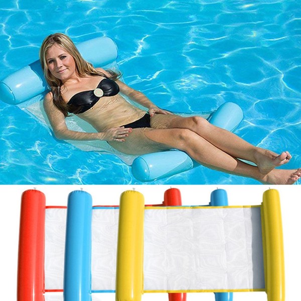 Mordely Summer Uppblåsbar Pool Floats Vattenhängmatta blue