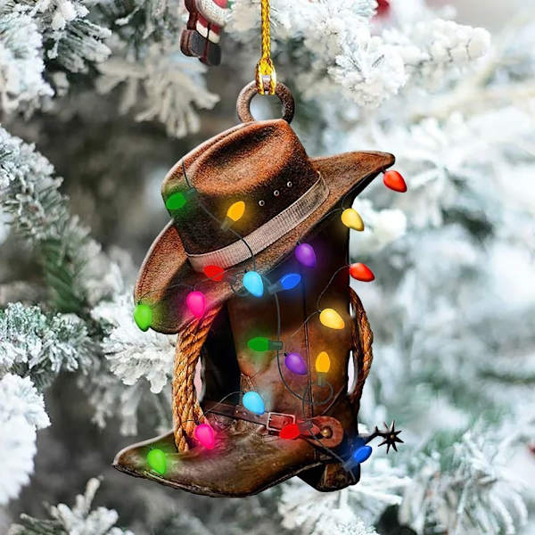 Mordely Hatt Stövlar Ornament Xmas Tree Hängande Skylt E-3PCS E-3PCS E-3pcs