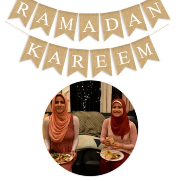 Mordely Ramadan Kareem Ornament Eid Mubarak Linne Banner