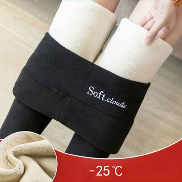 Fleecefodrade eggings Vinter eggings SVART Black L