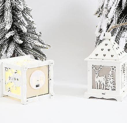 Snowman trä nattljus julgransprydnad