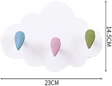 Mordely Cloud Kids Coat Rack Hooks No Drilling Installation Wall Hook Kids Wall Mounted Coat Rack With 3 Hooks For Kitchen Bathroom