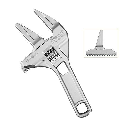 Mordely Multifunctional Short Handle Large Opening Adjustable Wrench - Arc Toothed Sanitary Ware