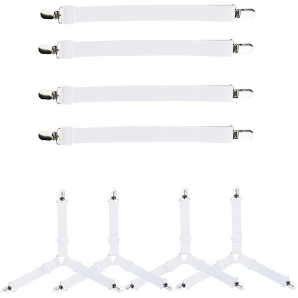 8 Pieces Fitted Sheet Tensioner Adjustable Bed Sheet Adjustable Sheet Hold-down Straps Fasteners Elastic Adjustable Support Straps Bed Sheet For Sofa
