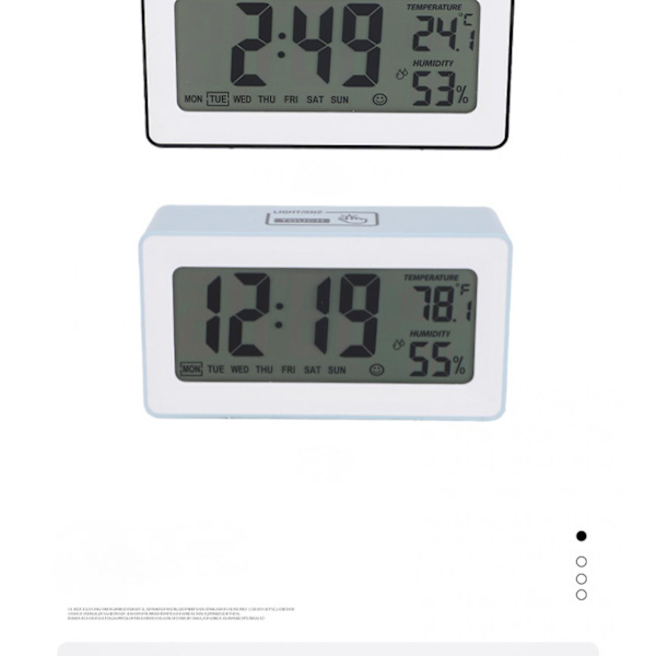 2023 5 Inch Smart Lcd Electronic Clock Desktop With Alarm Clock Luminous Lazy Electronic Clock Multifunctional Fixed Clock Blue