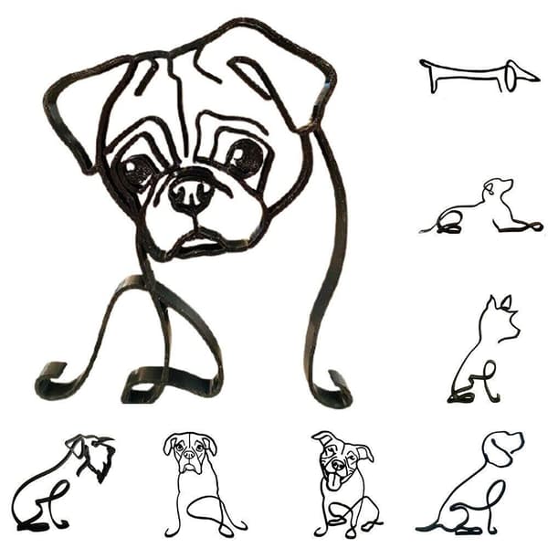 Mordely Abstrakt hundprydnad Modern djurskulptur D