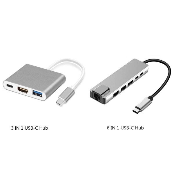 Mordely 6 i 1 USB 3.1 Type-C Hub 4K HDMI 6 in 1 USB-C Hub