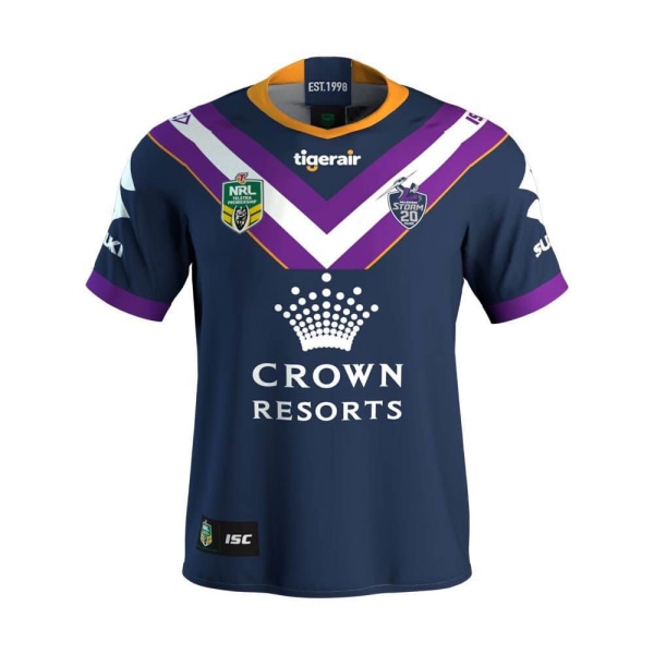 Mordely 2018 Melbourne Storm Home Rugby Jersey Sport T-shirt herr för vuxna XL