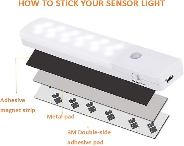 Wireless Night Light With Motion Sensor, 18 Led Rechargeable Battery Lamp Automatic Night Light For Cabinet, Closet, Carage, Hallway (2 Pack)