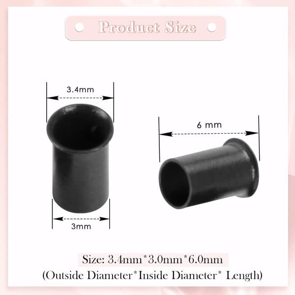 Mordely 3,4 mm Microlink Beads Icke-silikonkopparrör Pärlor Lås Micro Link Ring för hårförlängning (1000st）