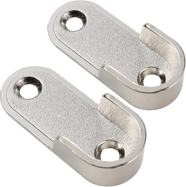 Mordely Wardrobe Clothes Tube Bracket Wardrobe Pole End Beam Thickening Bracket (2 Pack)